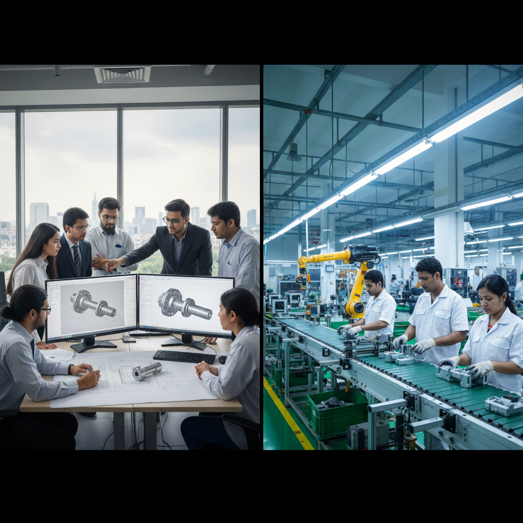 Illustration of global manufacturing network